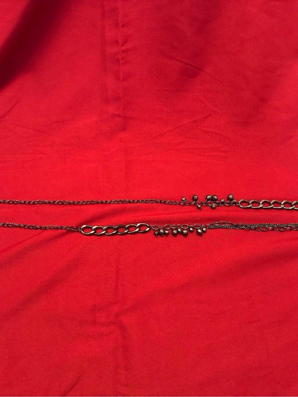 Gunmetal Mixed Chain Hematite Beaded Statement Necklace - Picture 4 of 7